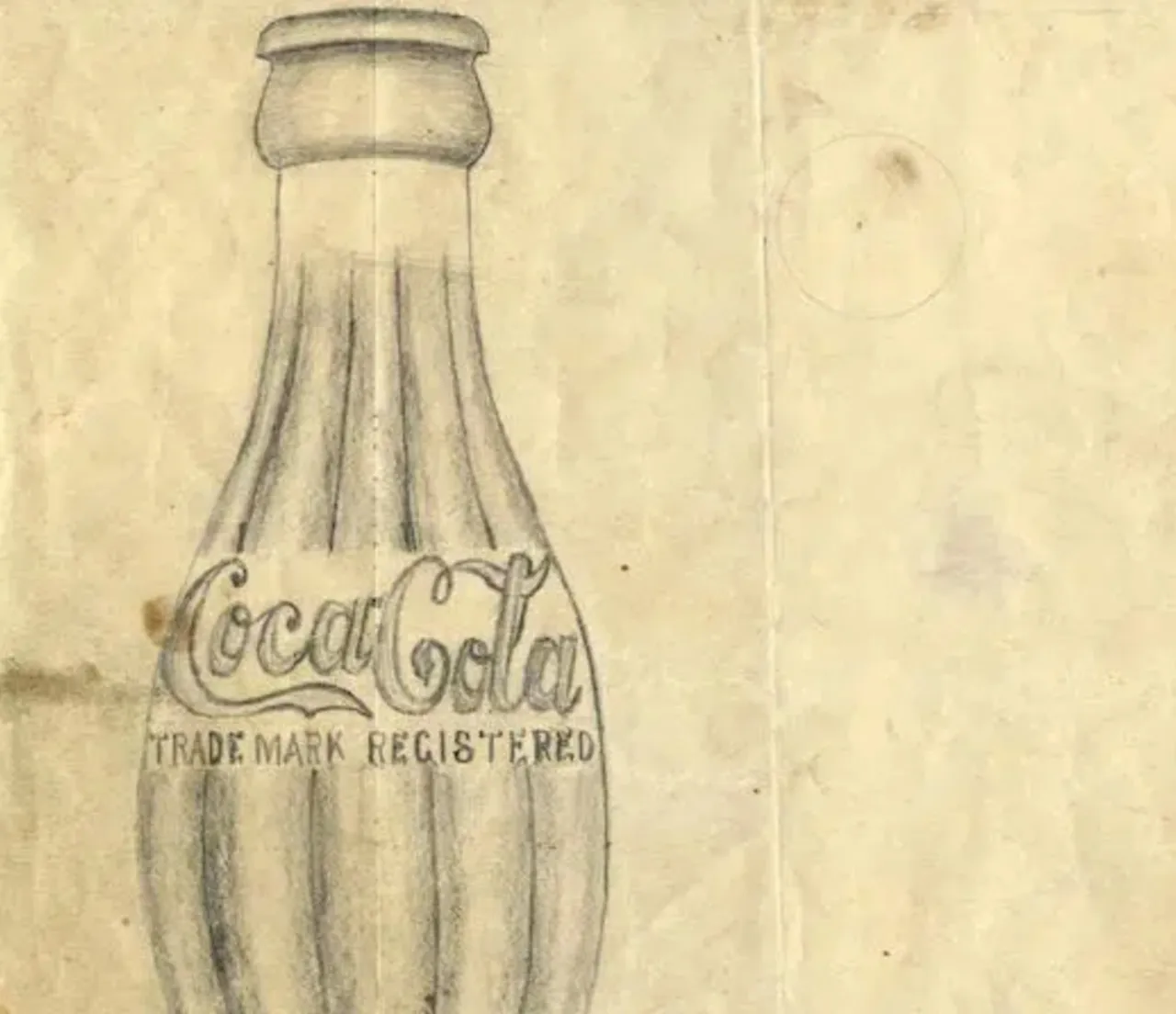 Ilustración antigua de una botella de Coca-Cola