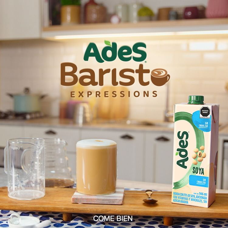 Ades Barist Expressions, Café Lait Soya Sucrée con Ades Soya. Come bien